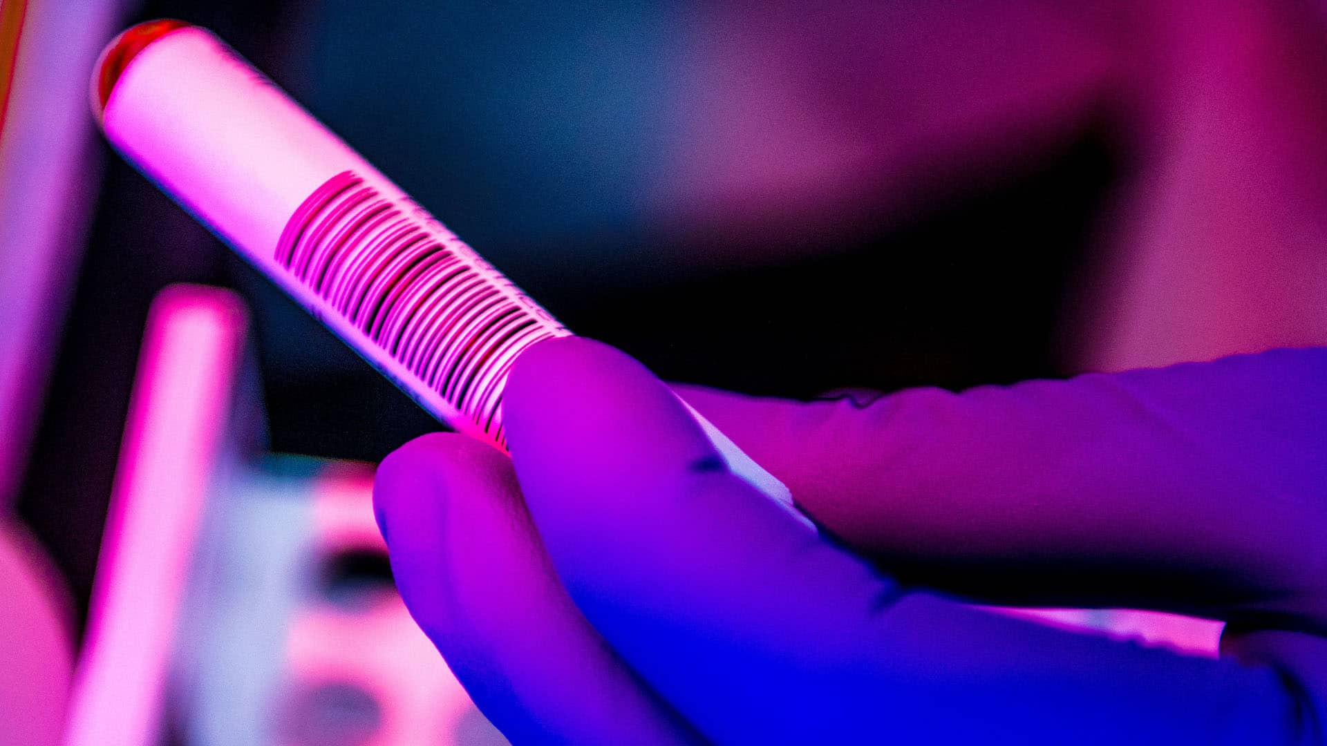 A sample taken from a human patient, collected for Covid-19 testing at a United States Air Force base.