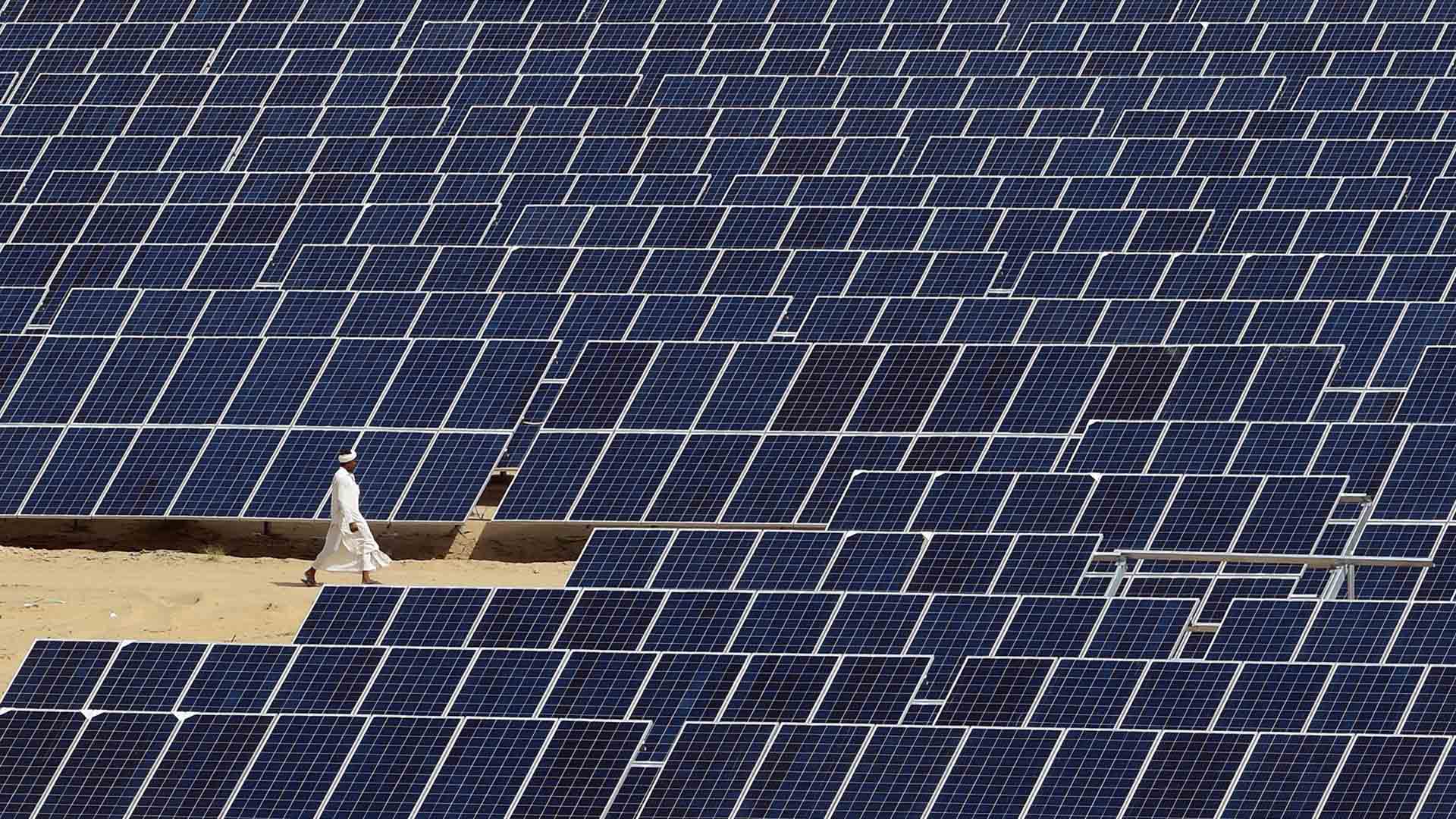 The Roha Dyechem solar plant in the western Indian state of Rajasthan.