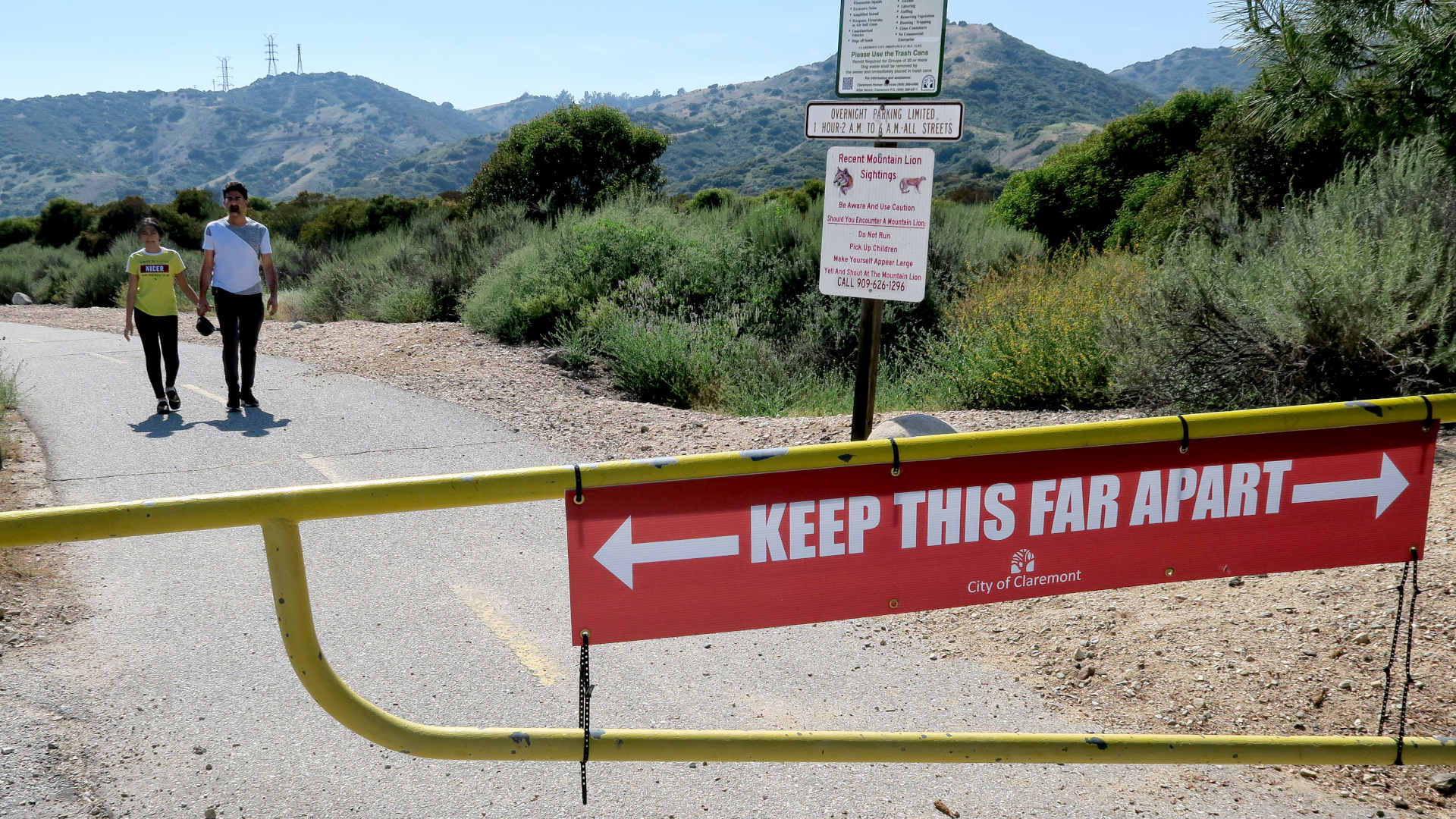 A trailhead in Claremont, California.