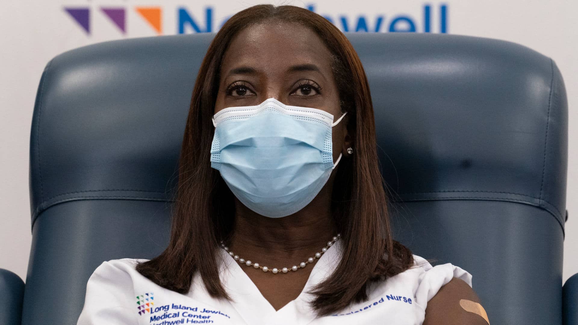Sandra Lindsay, a nurse at Long Island Jewish Medical Center, was the first person in the U.S. to receive a Covid-19 vaccine on Dec. 14, 2020.