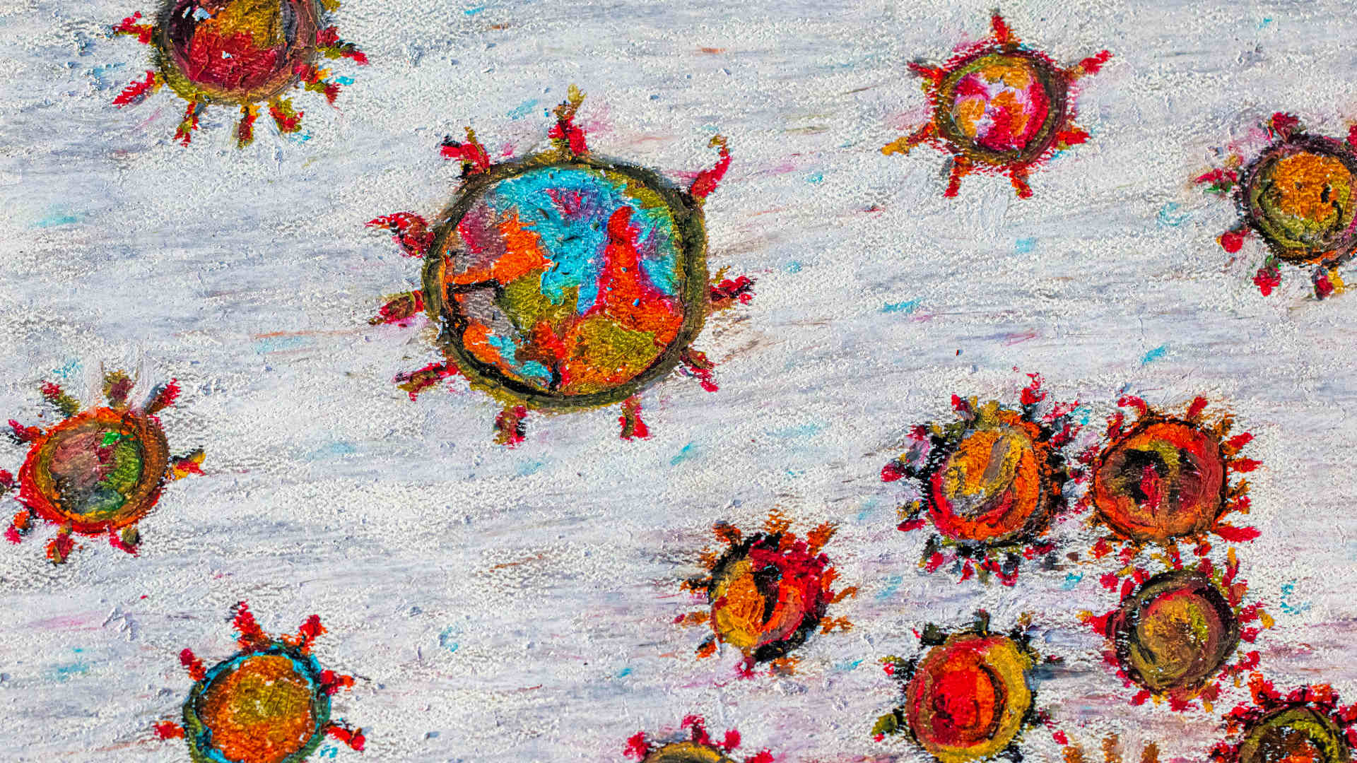Illustration of SARS-CoV-2 viruses.